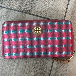 Tory Burch Multicolor Plaid Wallet